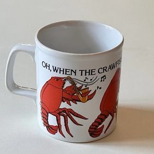 VTG Staffordshire Kiln Craft Louisiana Crawfish Coffee Mug Cup Jambalya Marching